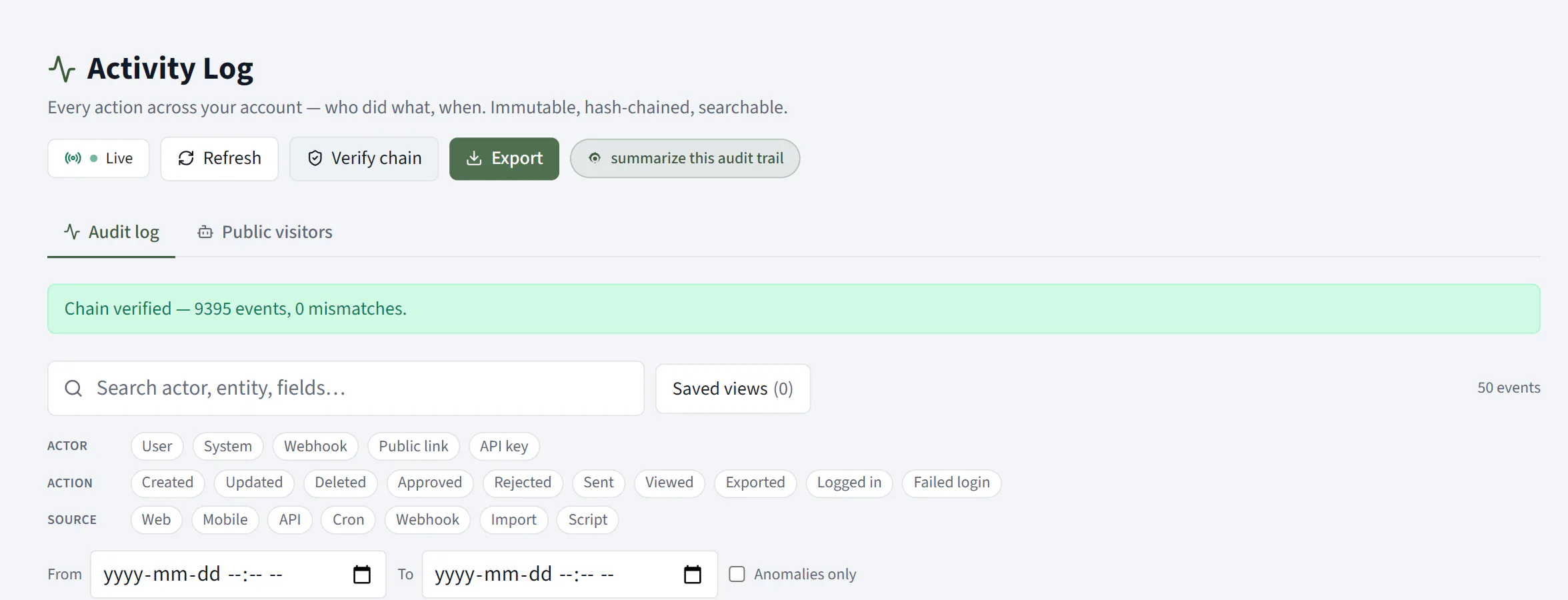 CrewOS Verify the chain