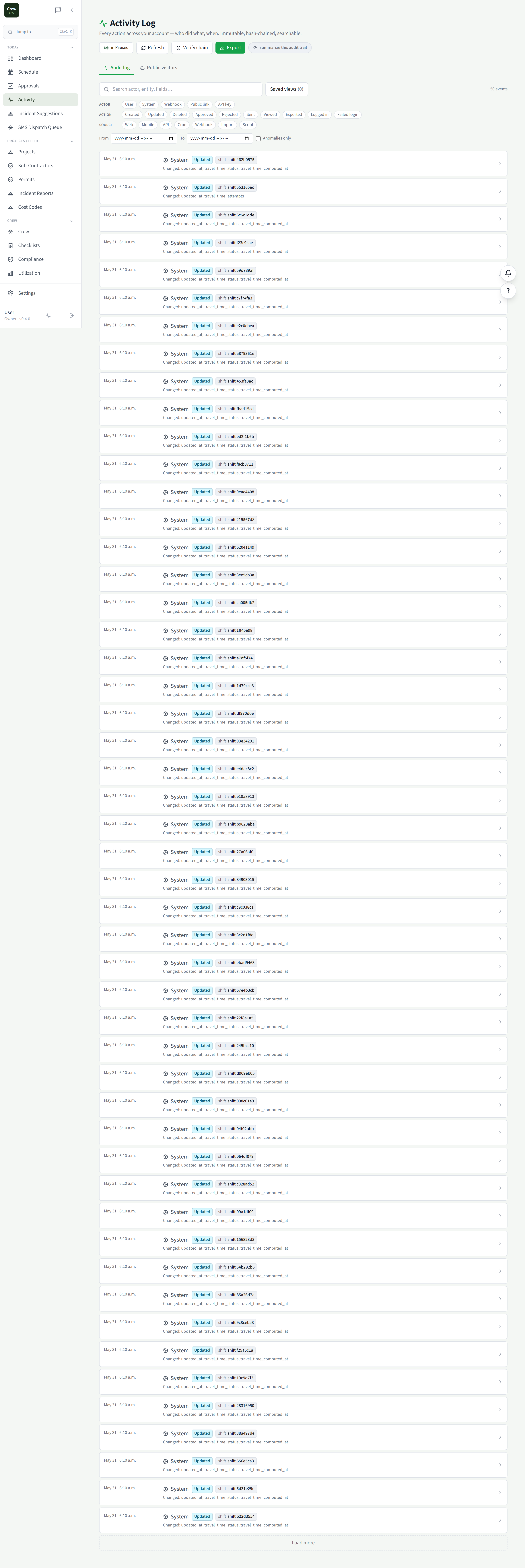 CrewOS Activity