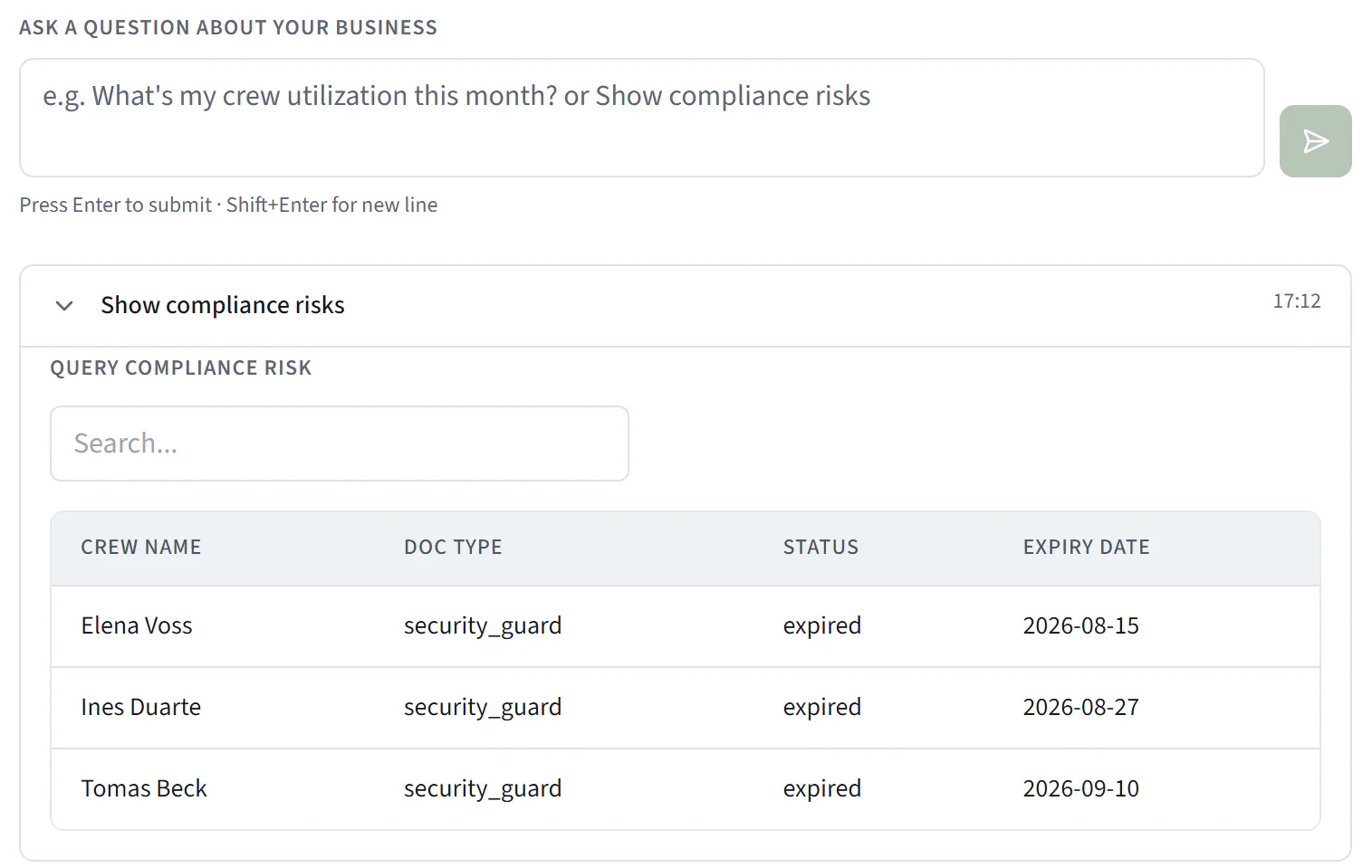 CrewOS Reports