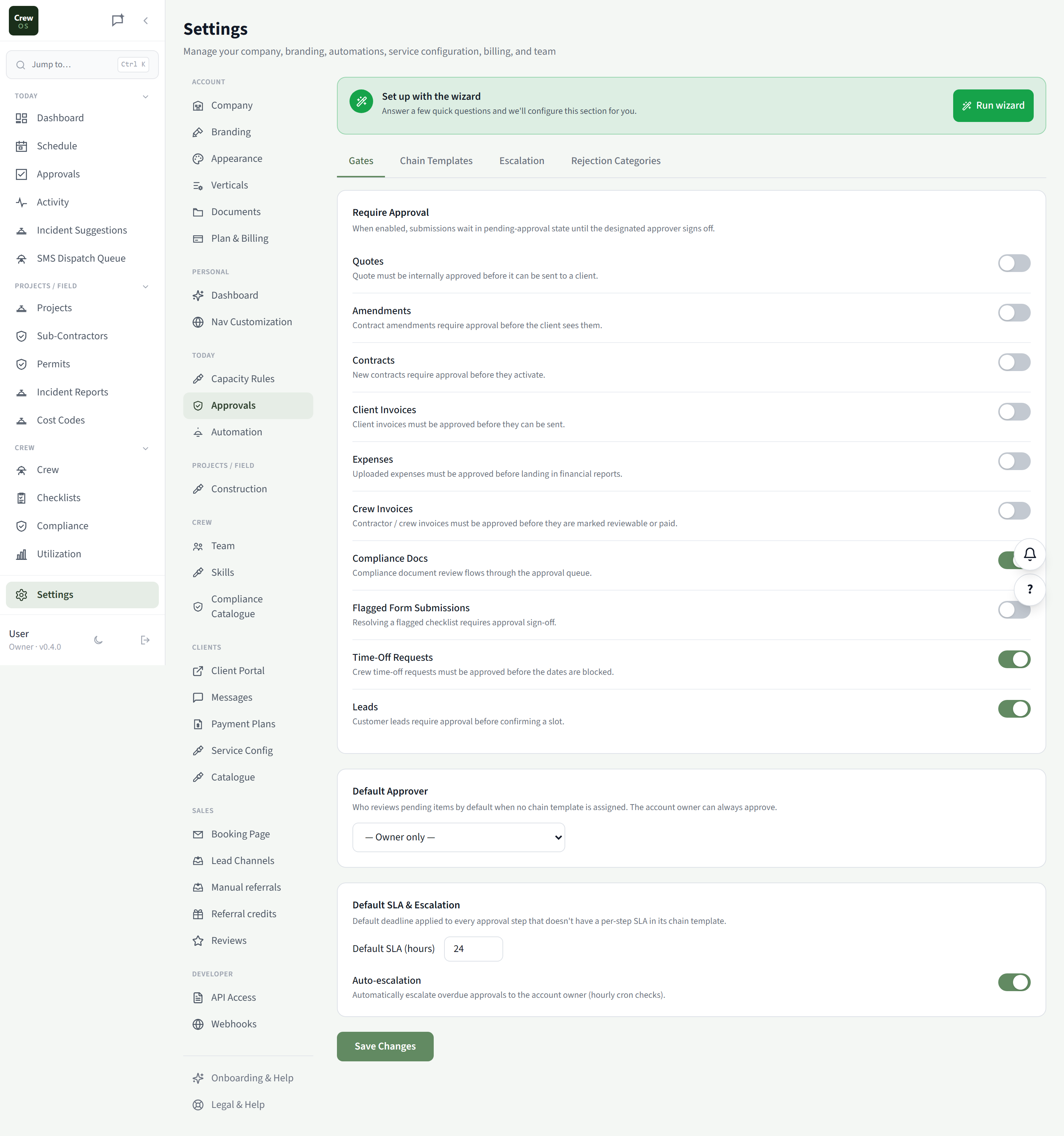 CrewOS Approvals