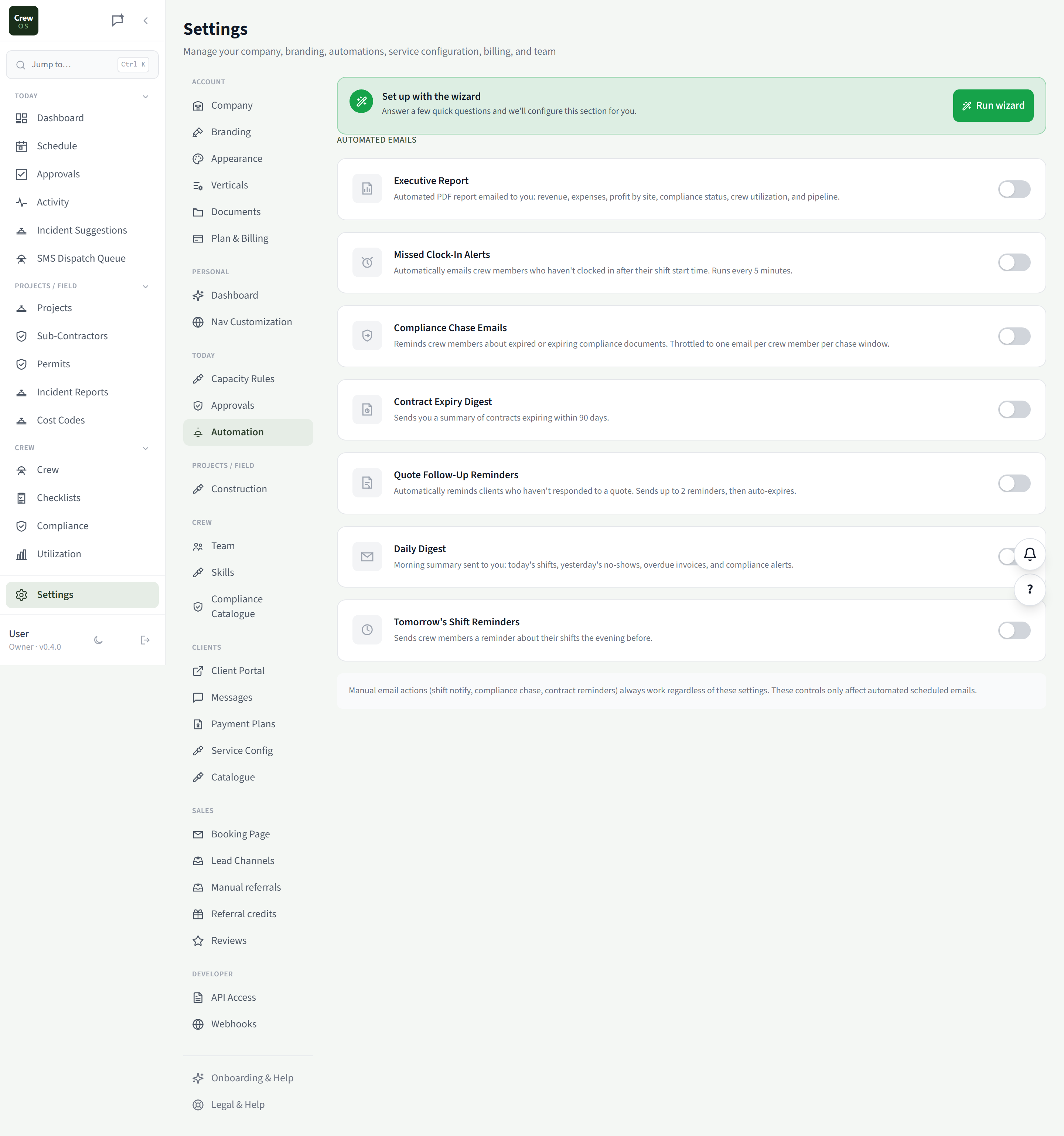 CrewOS Automation
