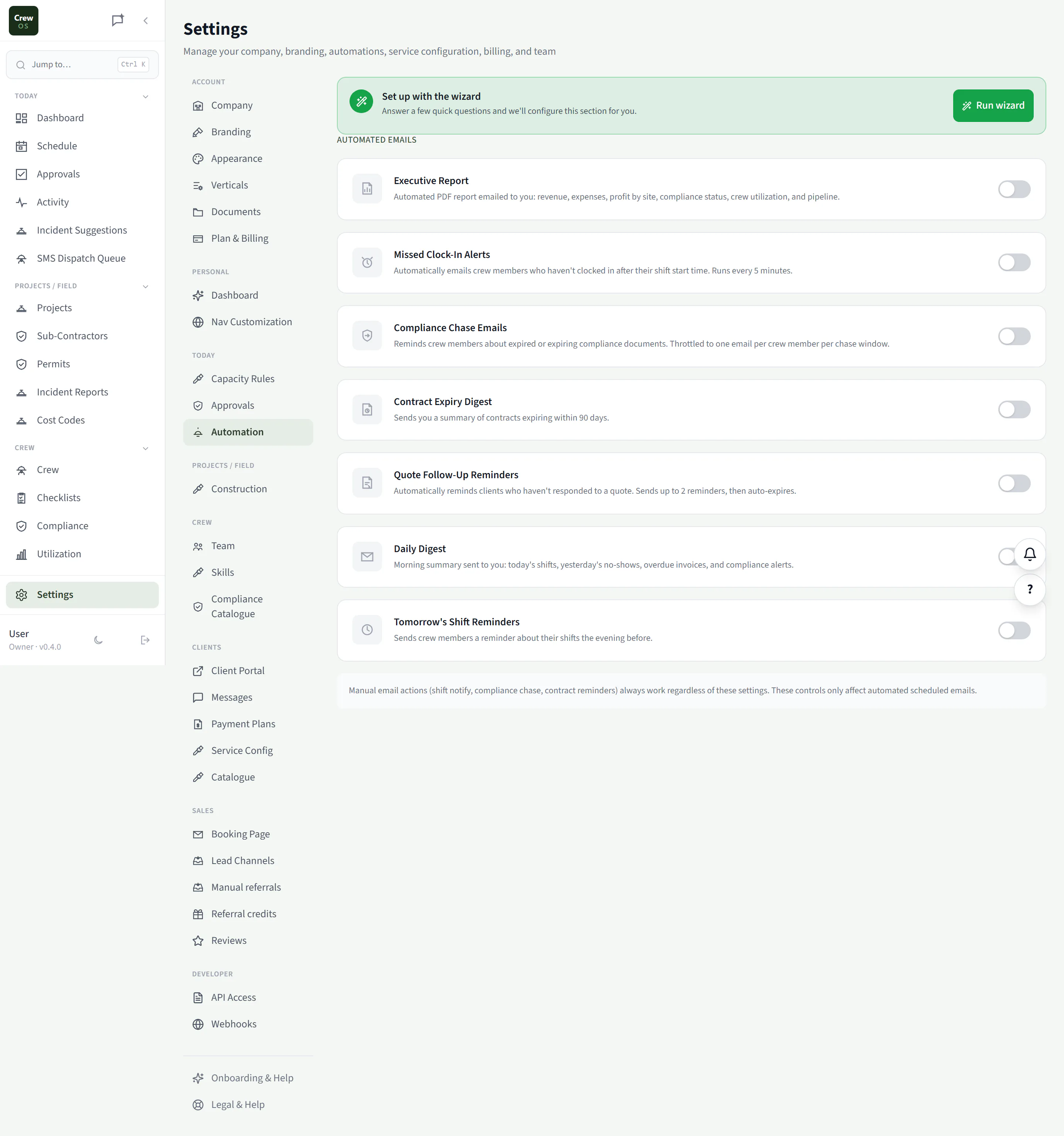 CrewOS Automation