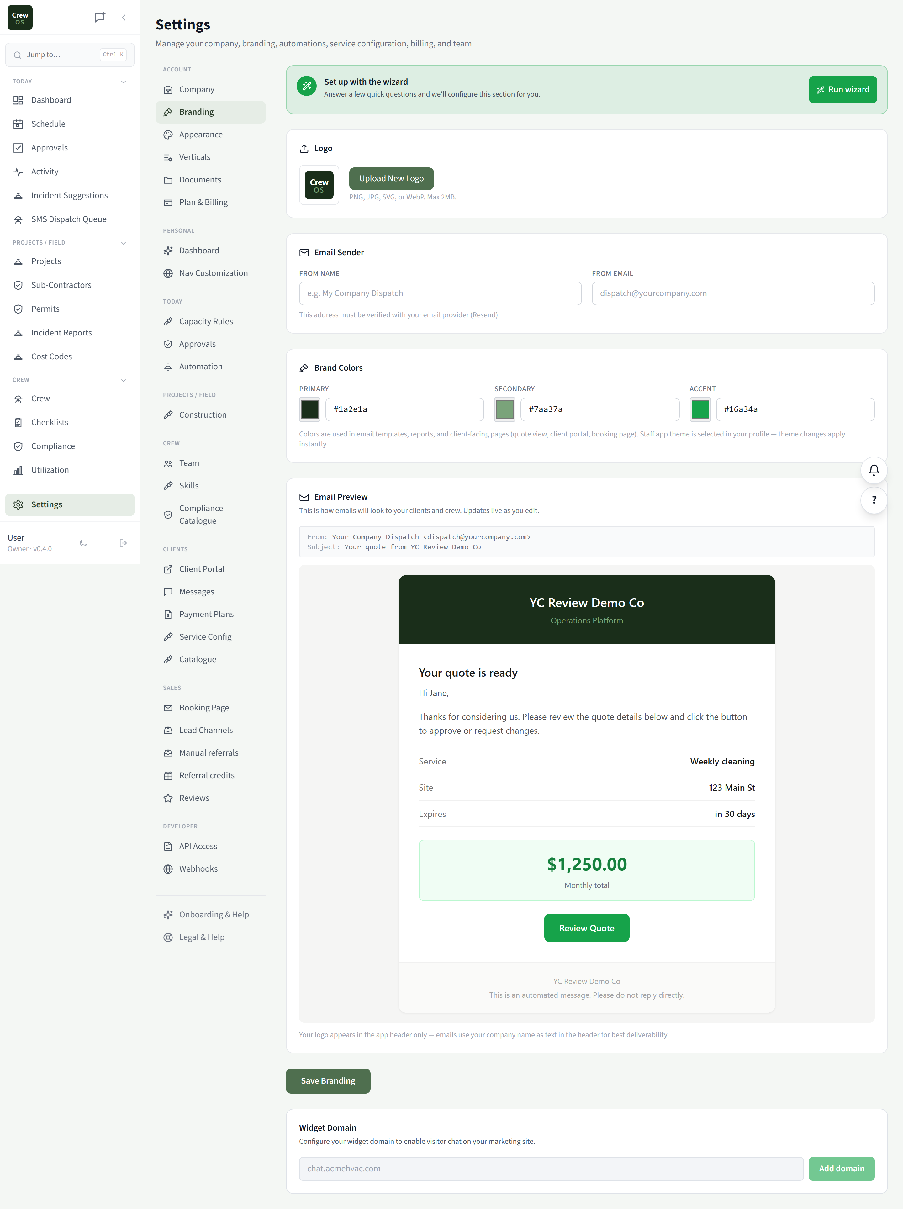 CrewOS Branding