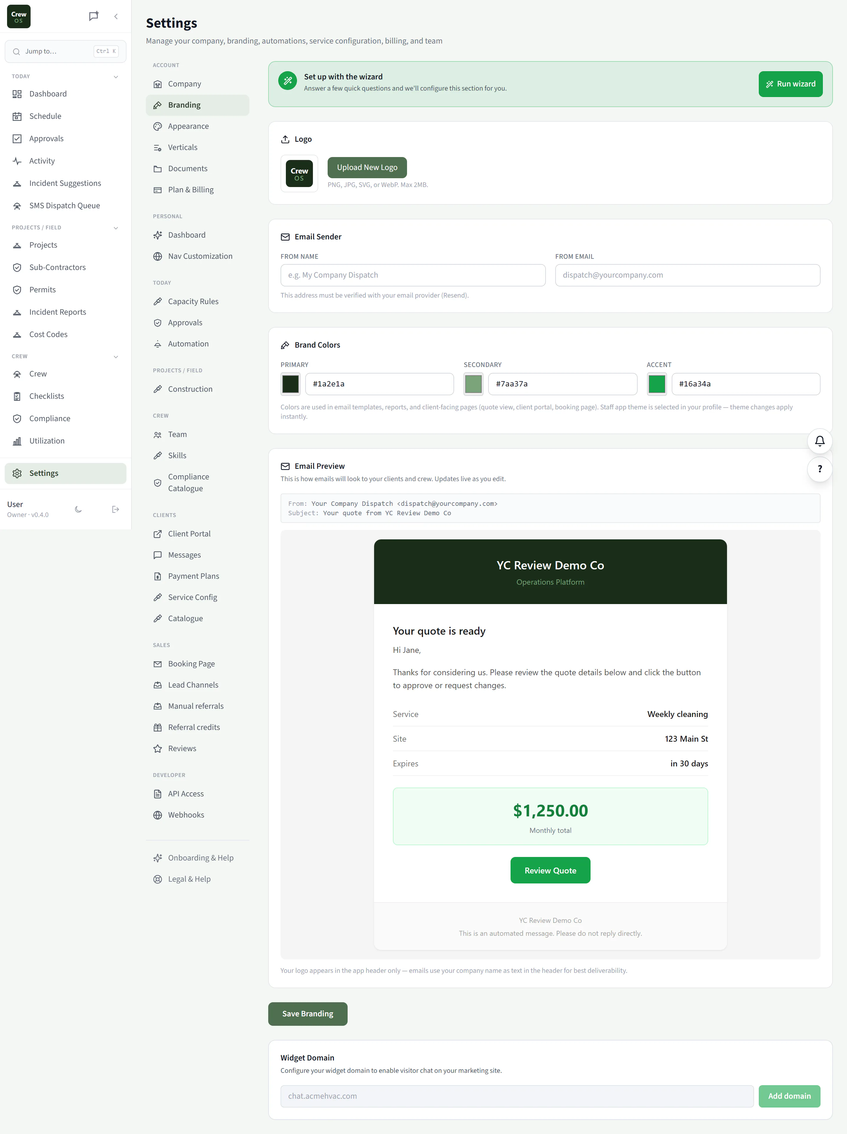 CrewOS Branding